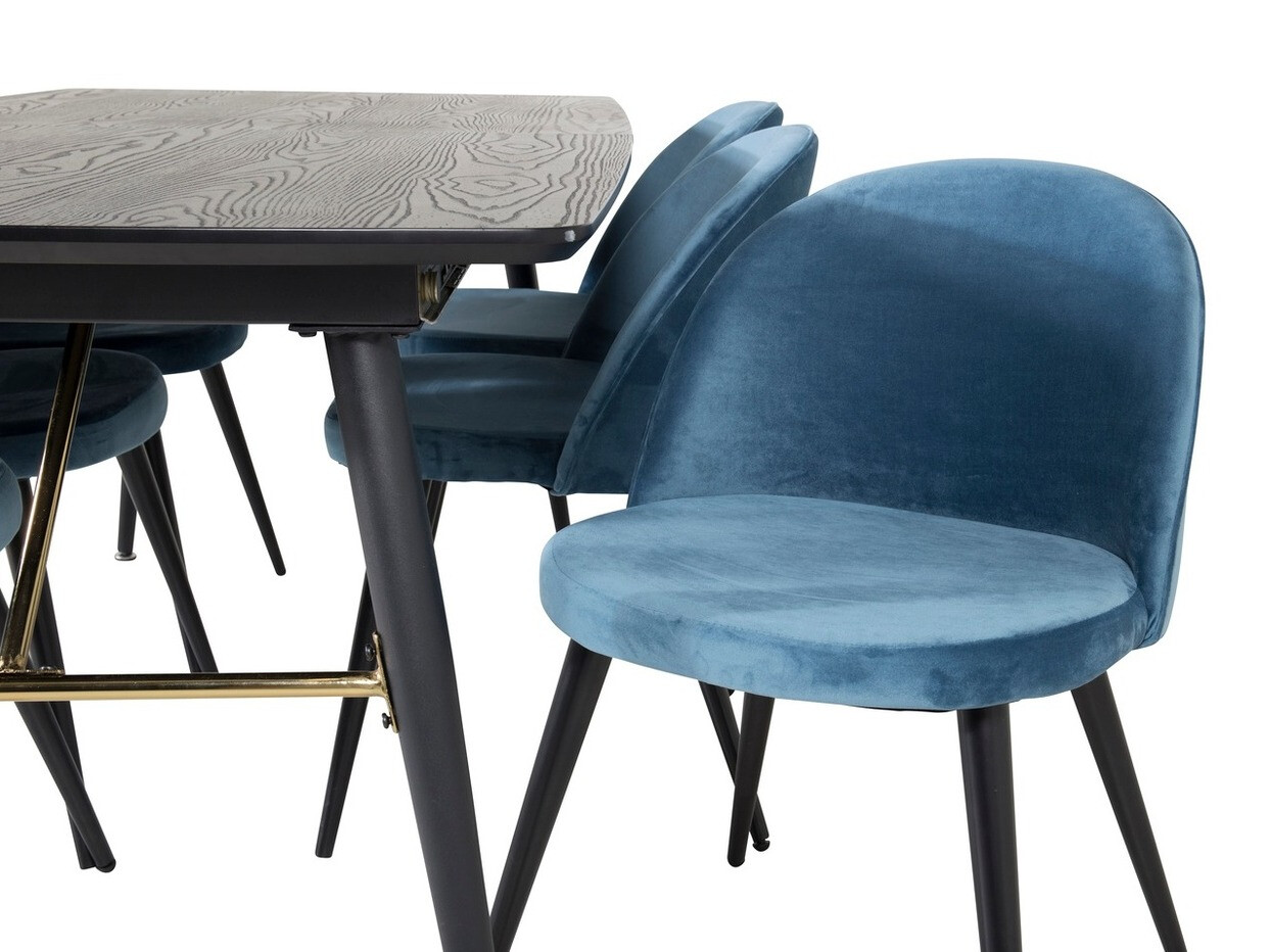 Set sala da pranzo Dallas 1449 (Blu + Nero)