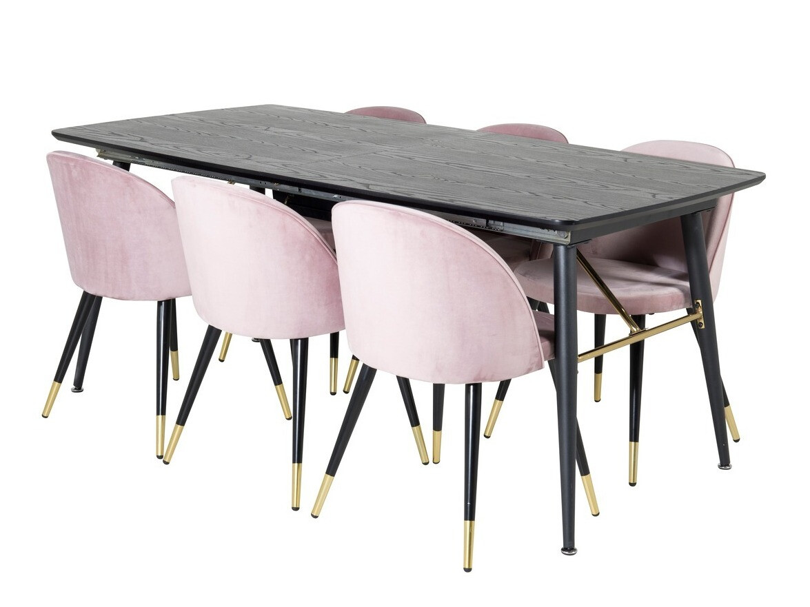 Set sala da pranzo Dallas 1451 (Fucsia + Nero)