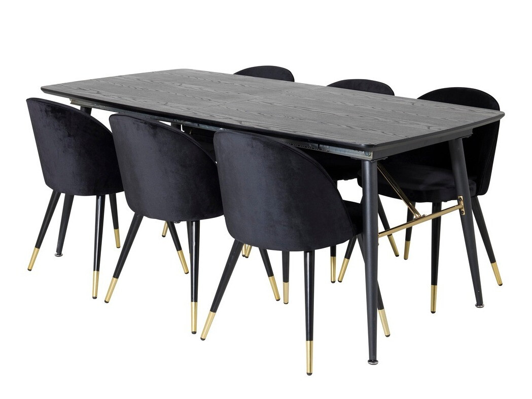 Set sala da pranzo Dallas 1451 (Nero)
