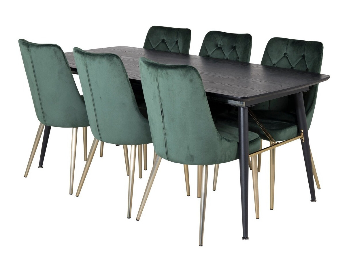 Set sala da pranzo Dallas 1453 (Verde + d'oro)