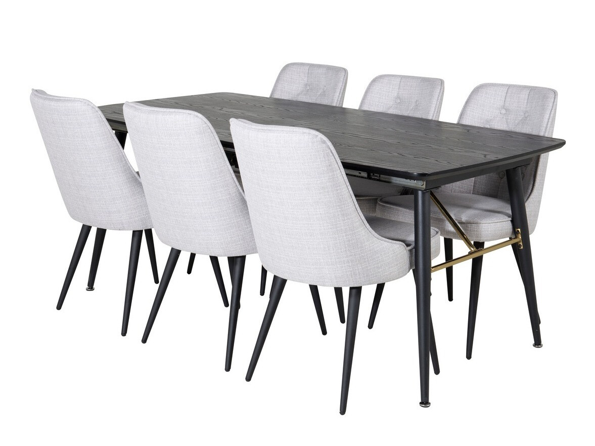 Set sala da pranzo Dallas 1454 (Grigio + Nero)