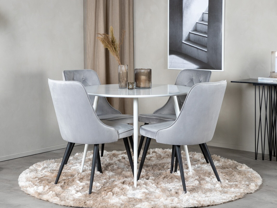 Set sala da pranzo Dallas 1535 (Grigio chiaro + Nero)