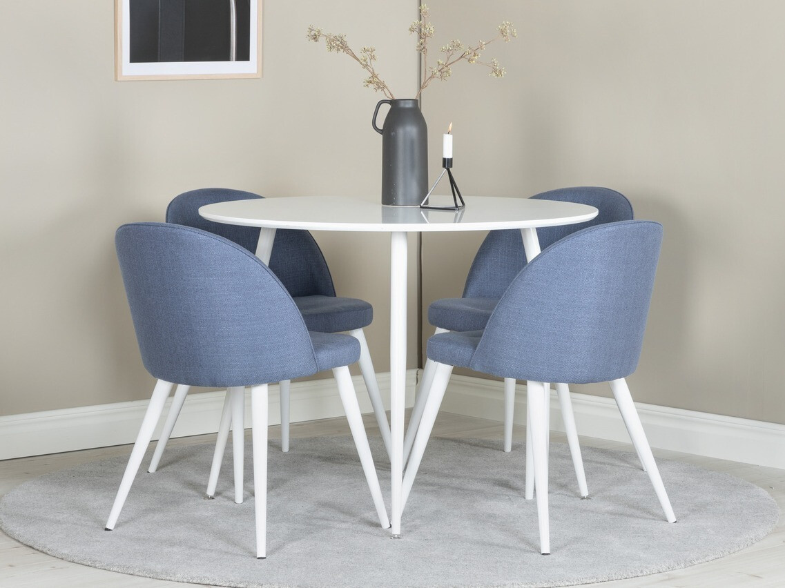 Set sala da pranzo Dallas 1536 (Blu + Bianco)