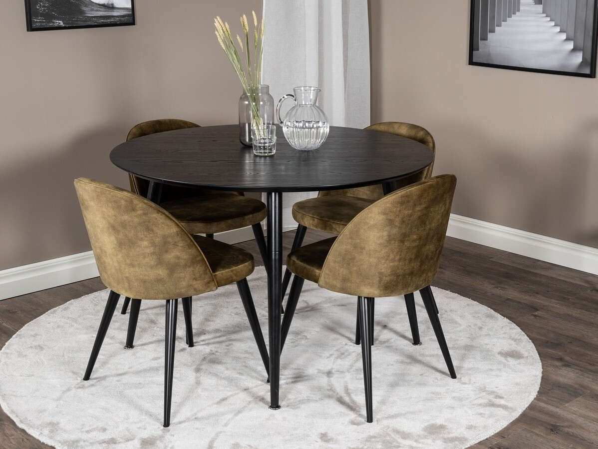 Set sala da pranzo Dallas 1559 (Verde polveroso + Nero)