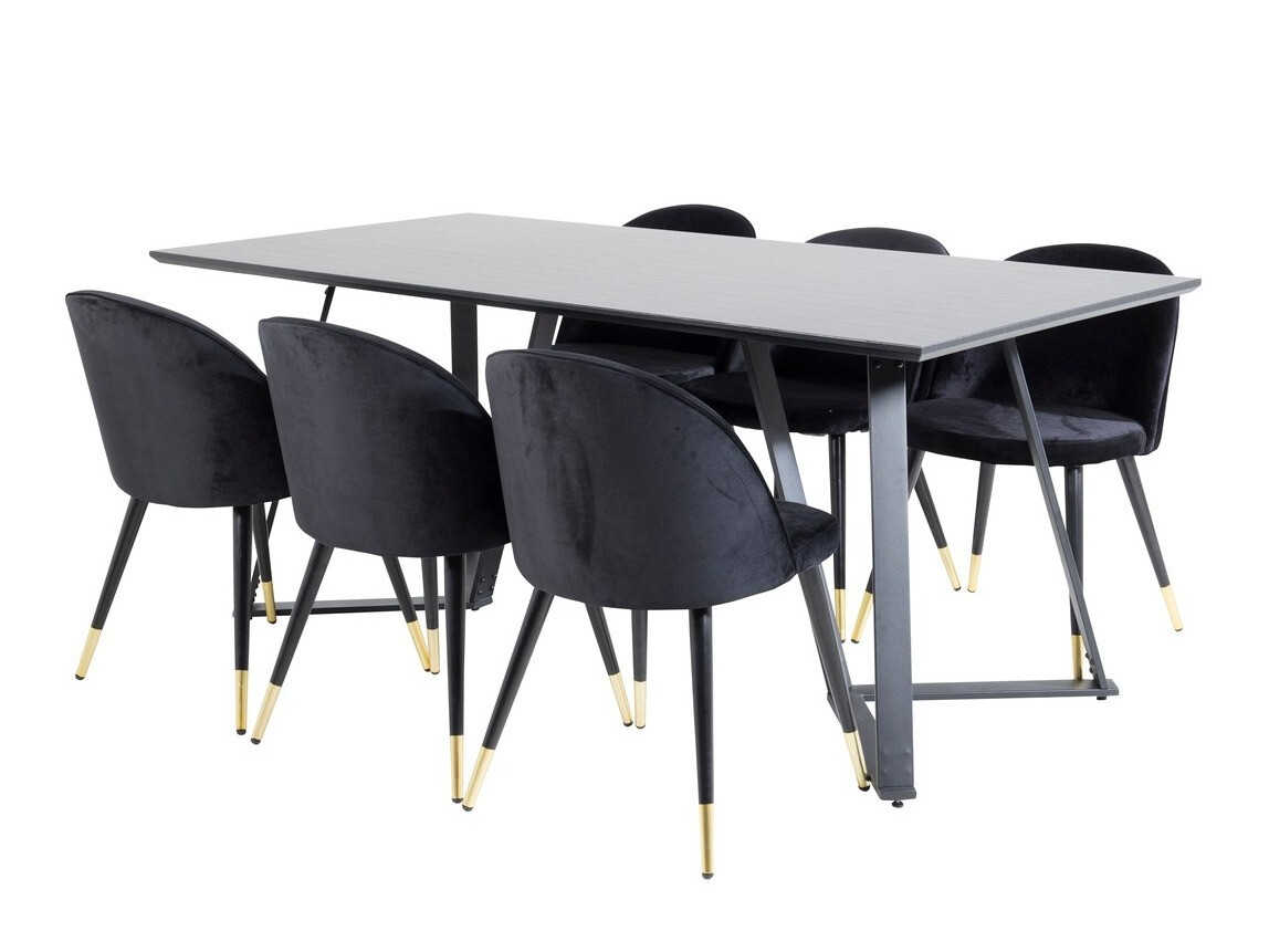 Set sala da pranzo Dallas 1583 (Nero)