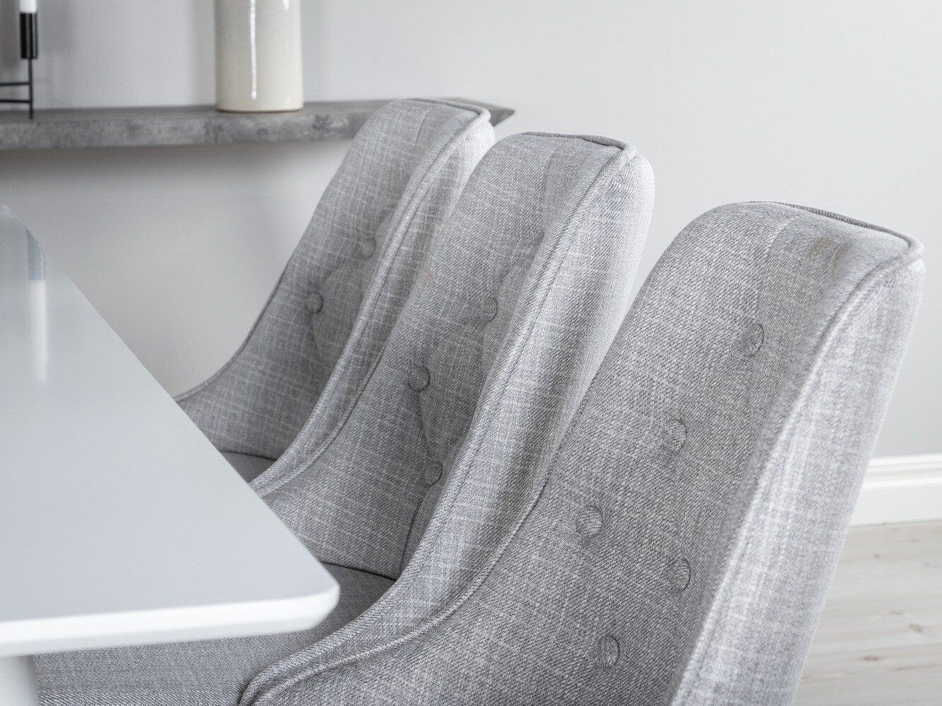 Set sala da pranzo Dallas 1625 (Grigio chiaro + Bianco)