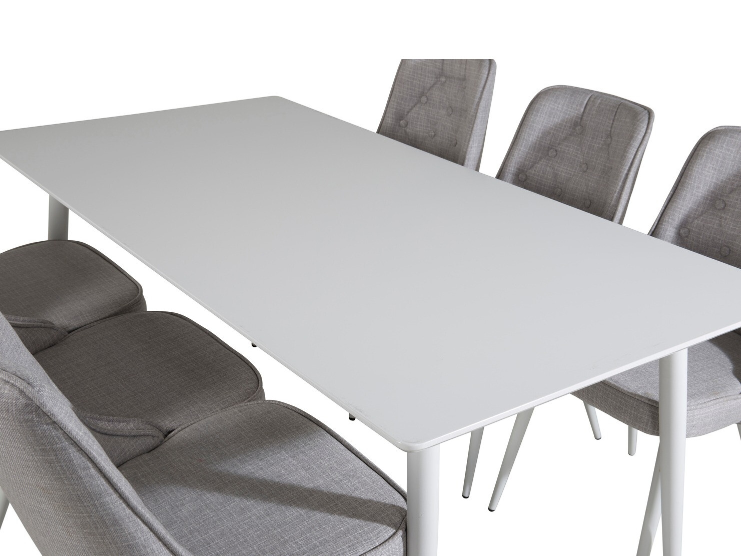 Set sala da pranzo Dallas 1625 (Grigio chiaro + Bianco)