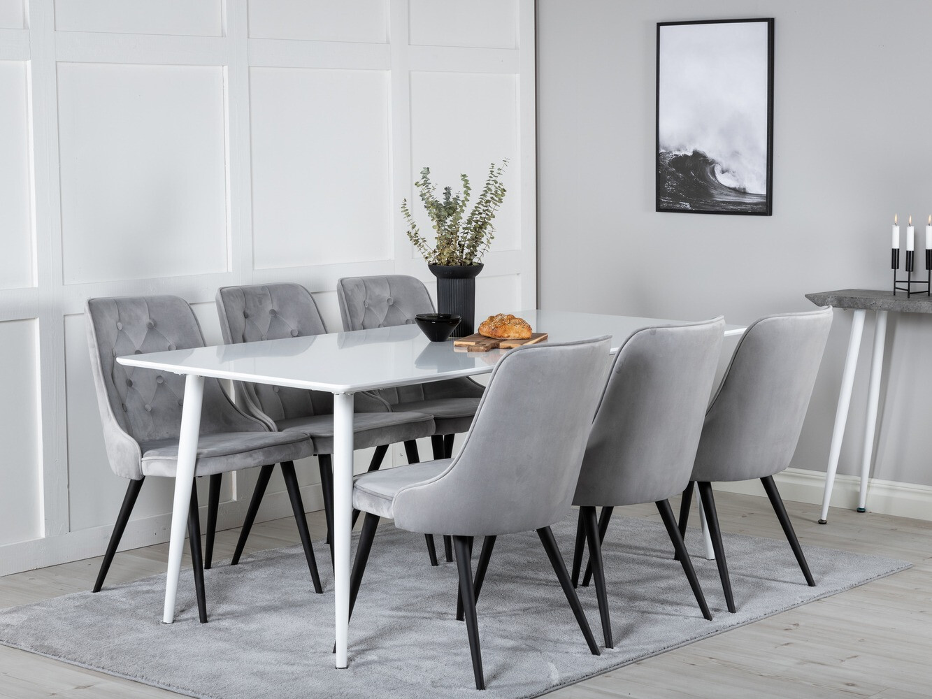 Set sala da pranzo Dallas 1625 (Grigio + Nero)