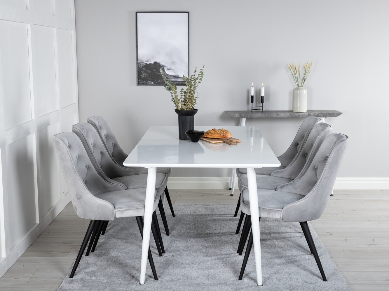 Set sala da pranzo Dallas 1625 (Grigio + Nero)