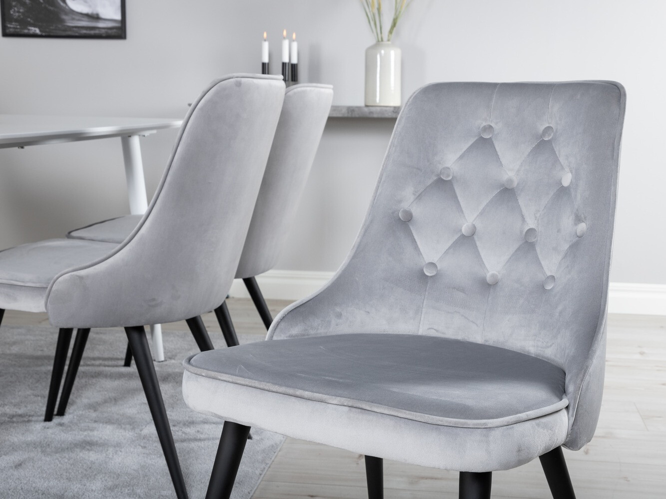 Set sala da pranzo Dallas 1625 (Grigio + Nero)
