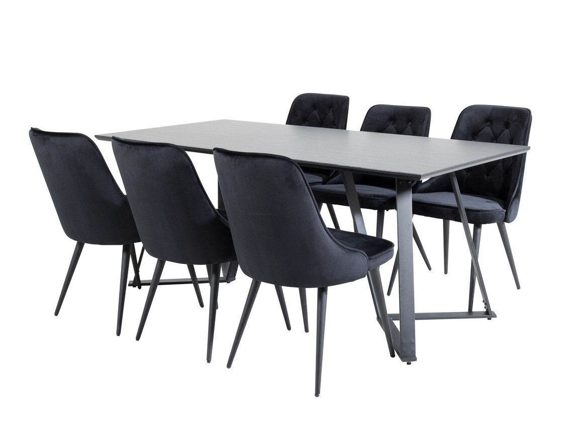 Set sala da pranzo Dallas 1628 (Nero)