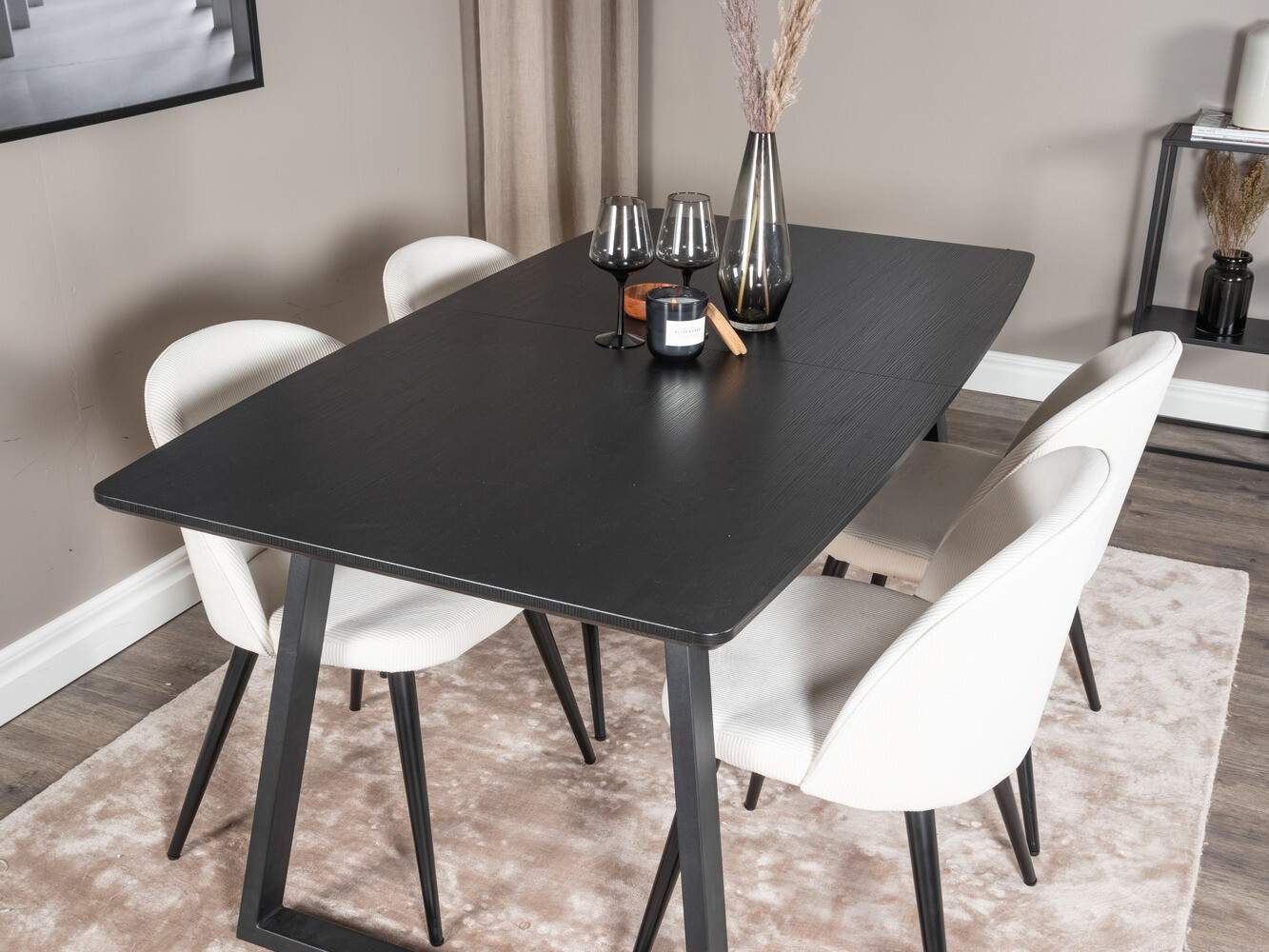 Set sala da pranzo Dallas 1687 (Beige + Nero)