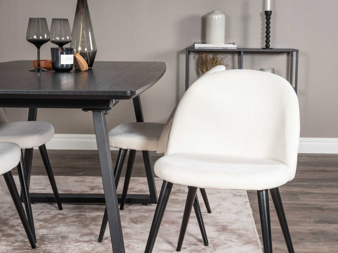 Set sala da pranzo Dallas 1687 (Beige + Nero)