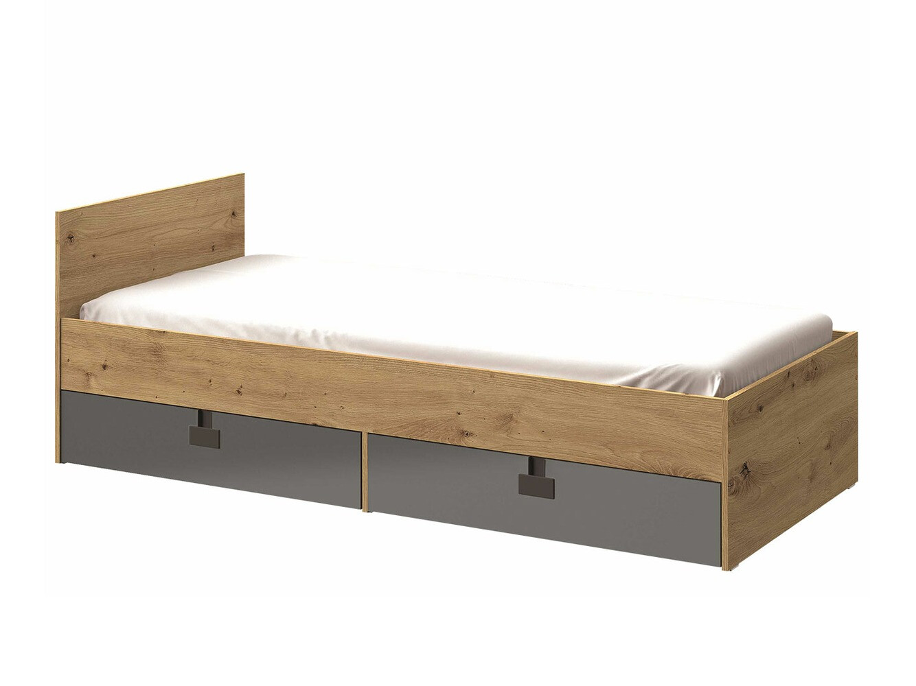Letto Florevi 106 (Grigio lucido + Rovere Artisan)
