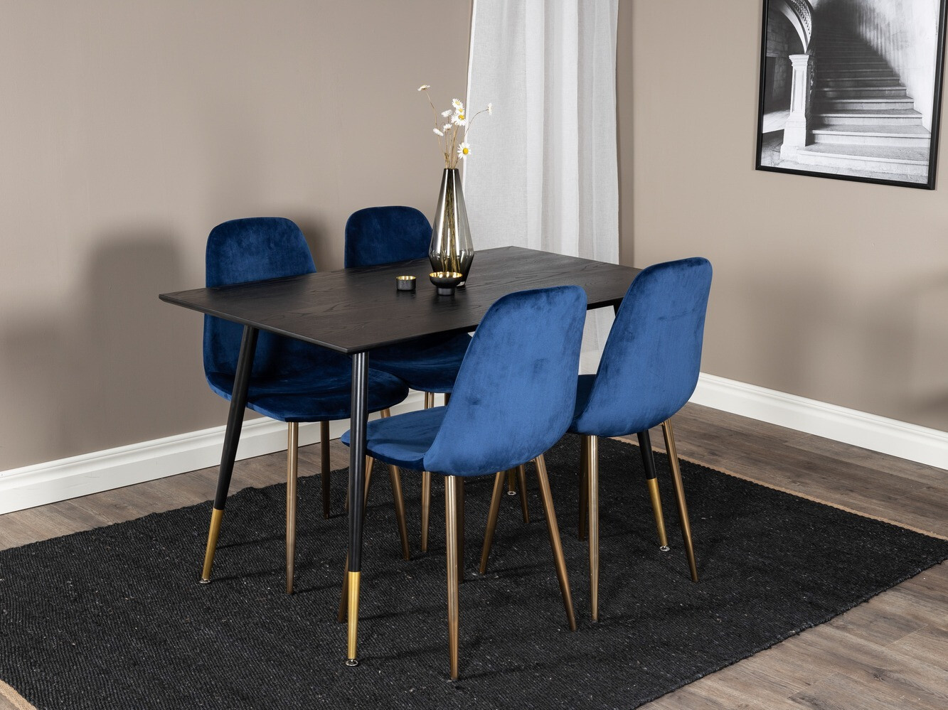 Set sala da pranzo Dallas 1693 (Blu + d'oro)