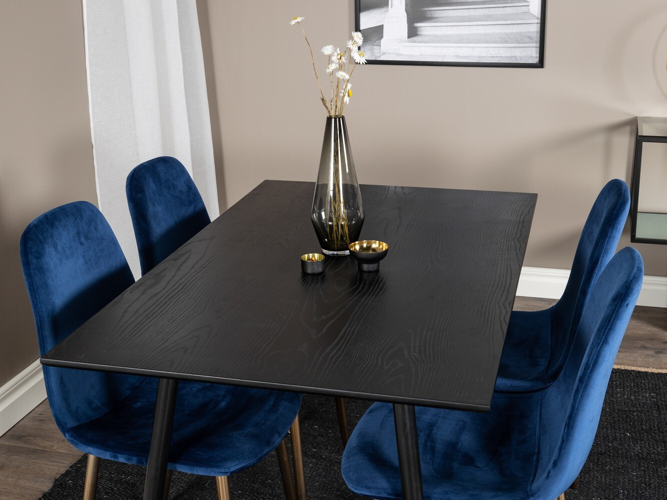 Set sala da pranzo Dallas 1693 (Blu + d'oro)