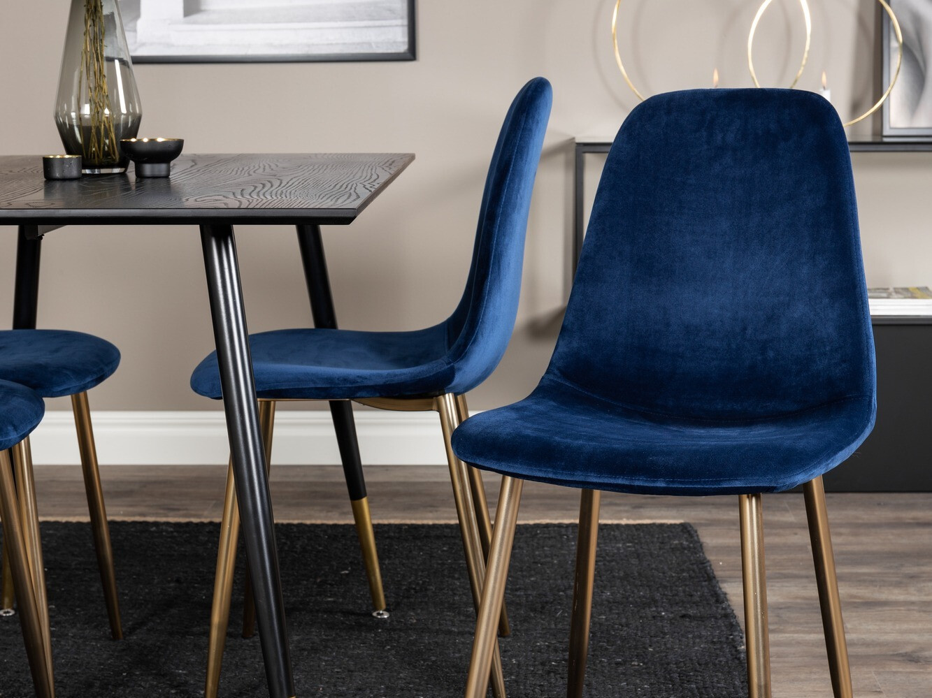 Set sala da pranzo Dallas 1693 (Blu + d'oro)