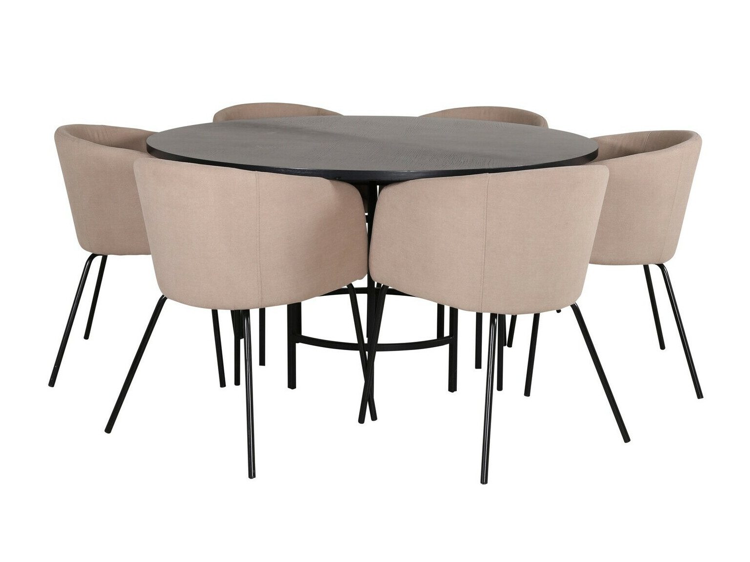 Set sala da pranzo Dallas 2378 (Nero + Beige)