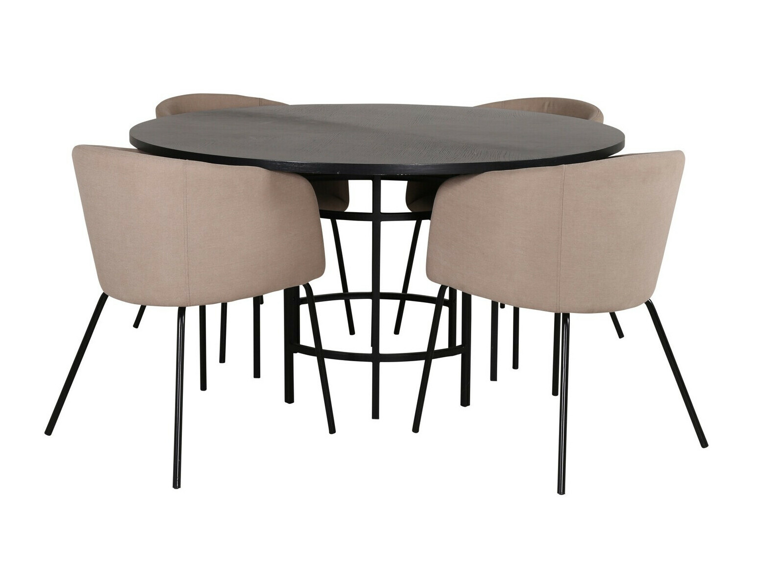Set sala da pranzo Dallas 2381 (Nero + Beige)