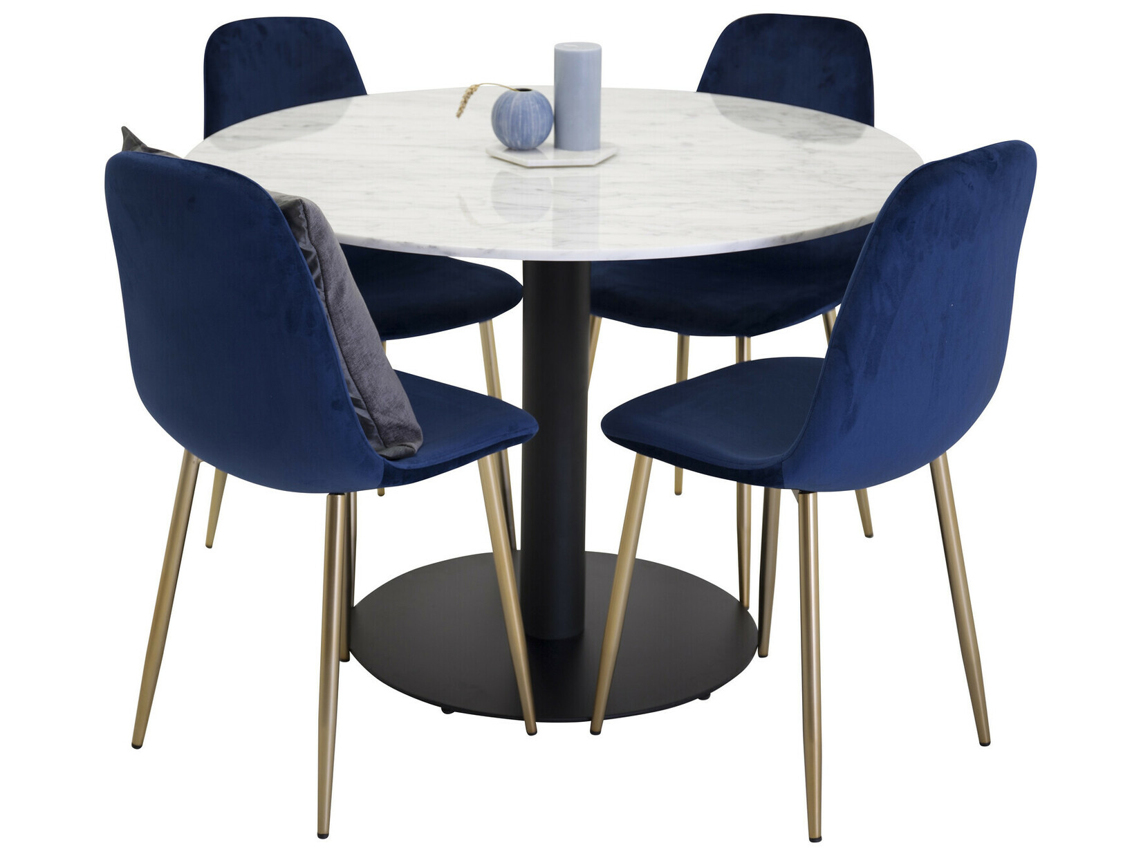 Set sala da pranzo Dallas 2628 (Marmo bianco + Nero)