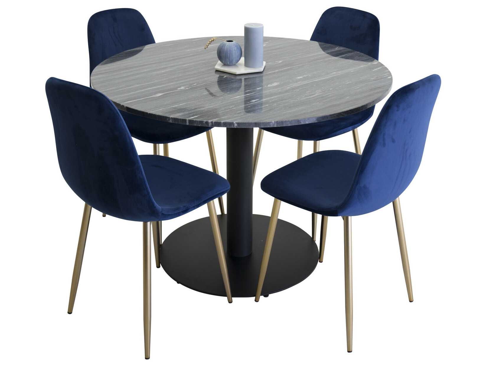 Set sala da pranzo Dallas 2628 (Marmo nero + Nero)