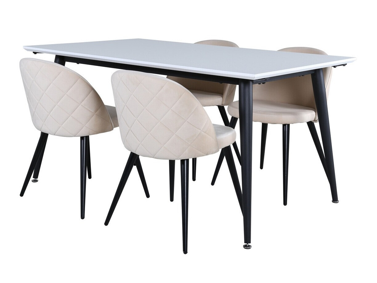 Set sala da pranzo Dallas 2738 (Crema + Nero)