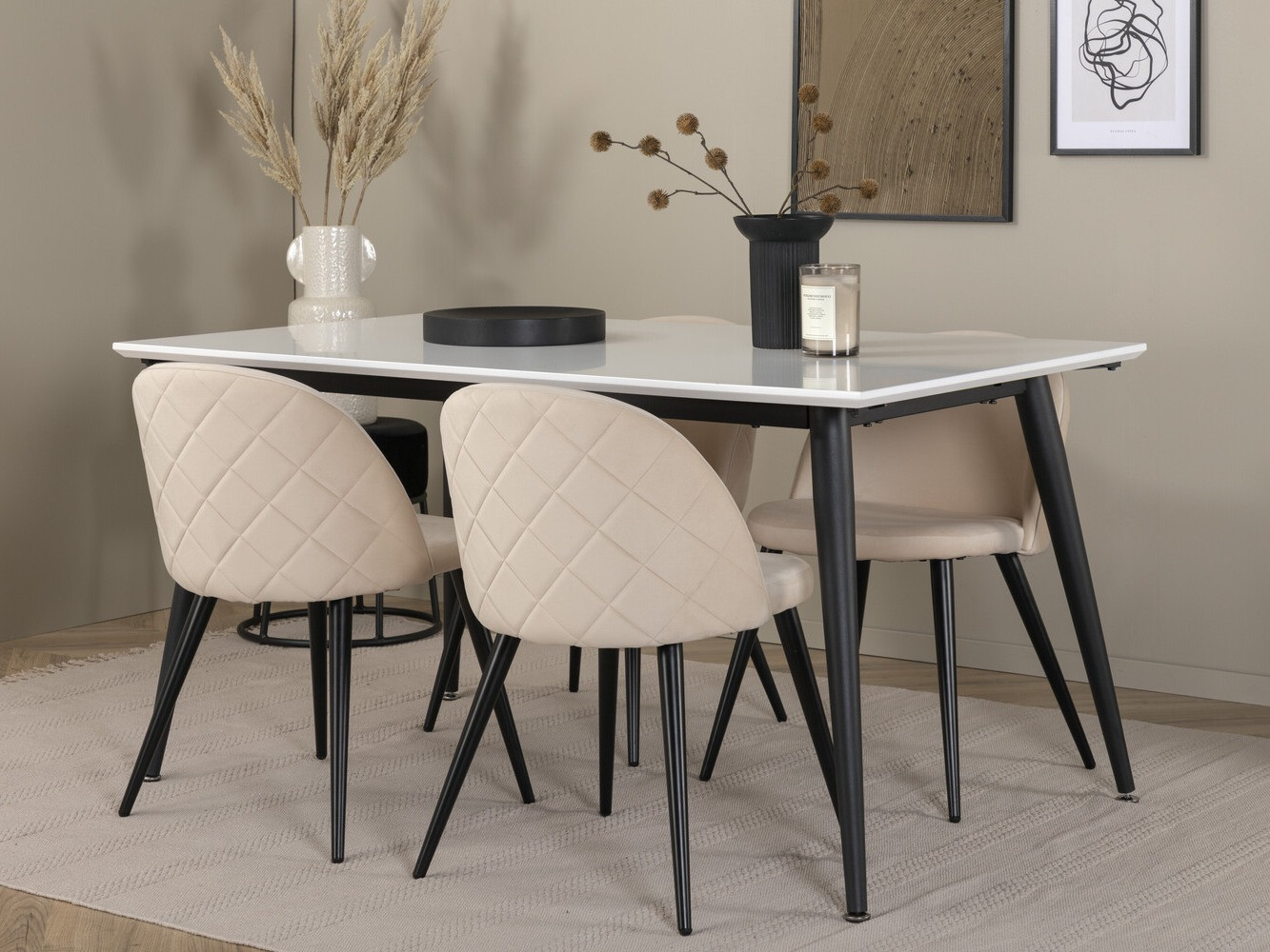 Set sala da pranzo Dallas 2738 (Crema + Nero)
