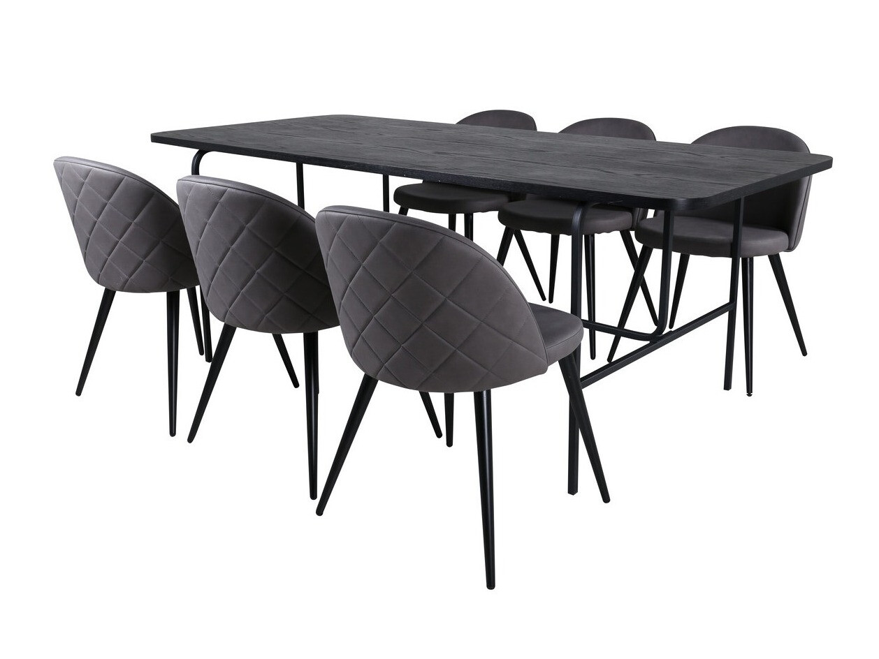 Set sala da pranzo Dallas 2784 (Grigio + Nero)