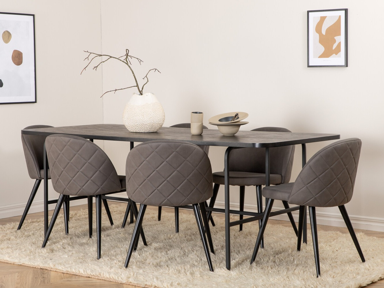 Set sala da pranzo Dallas 2784 (Grigio + Nero)