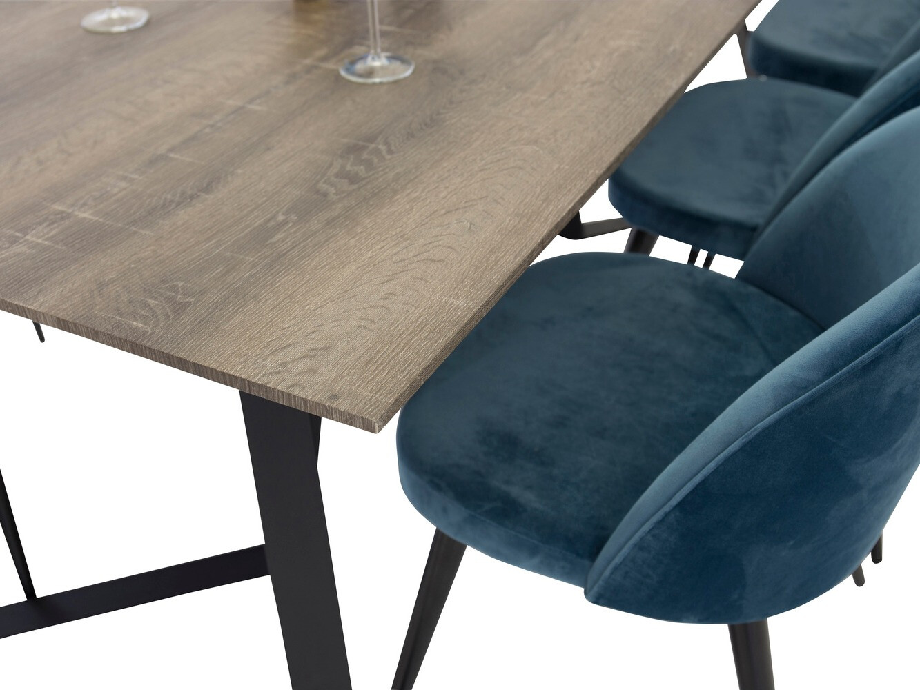 Set sala da pranzo Dallas 340 (Blu scuro + Nero)