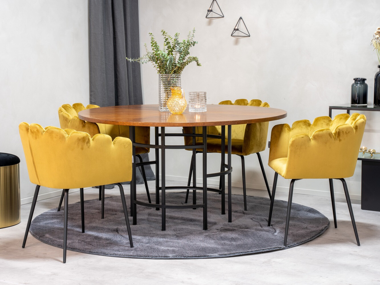 Set sala da pranzo Dallas 310 (Giallo + Nero)