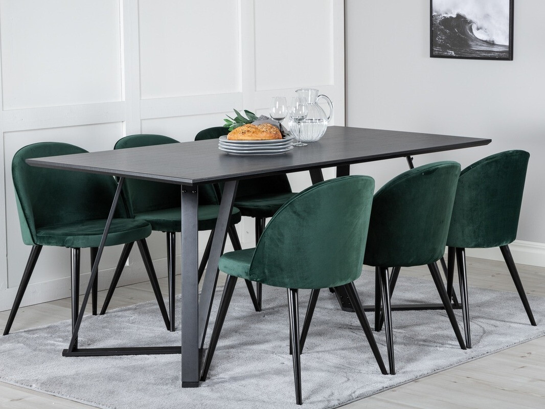 Set sala da pranzo Dallas 360 (Verde + Nero)