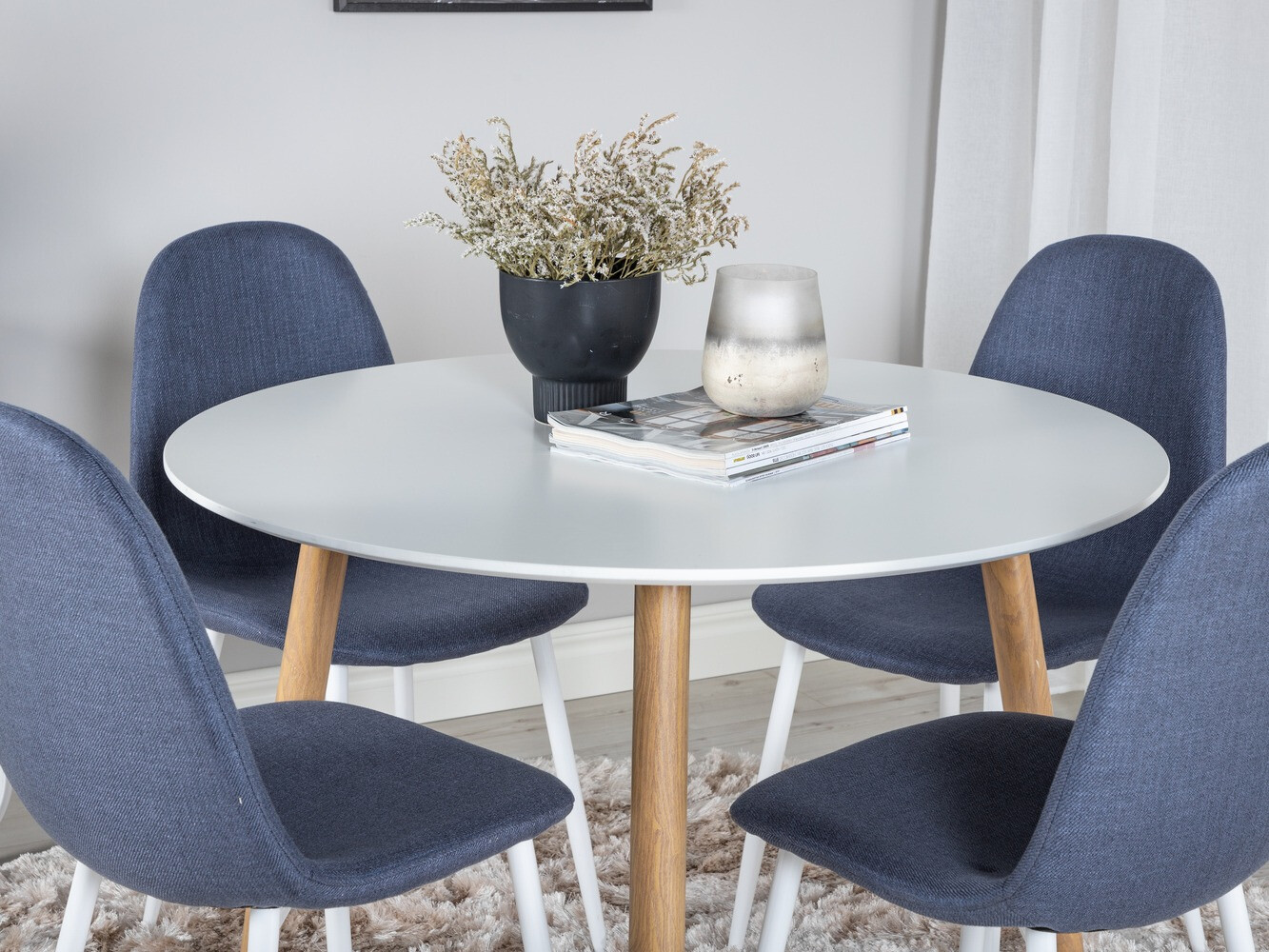 Set sala da pranzo Dallas 291 (Blu + Bianco)