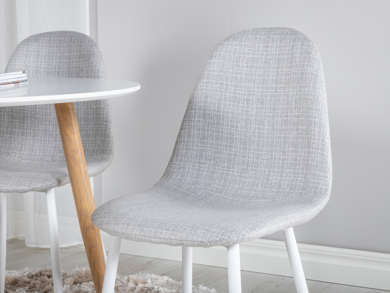 Set sala da pranzo Dallas 291 (Grigio chiaro + Bianco)