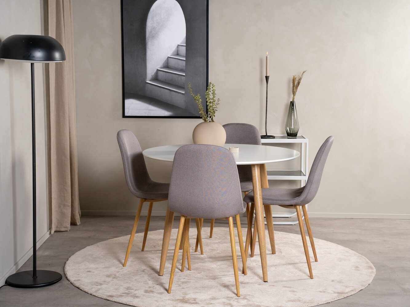 Set sala da pranzo Dallas 291 (Grigio + Quercia)