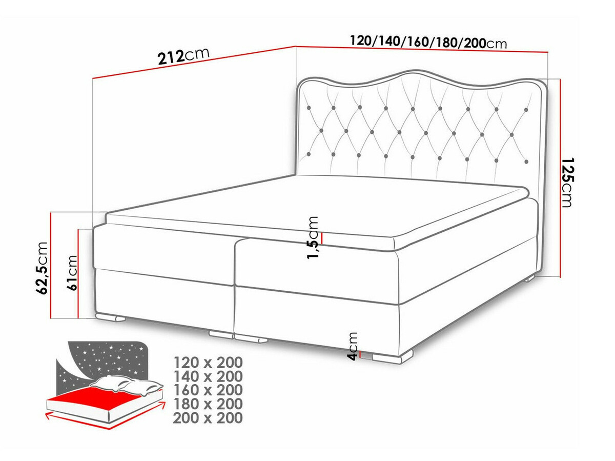 Letto continentale Tectum (Soft 010A)