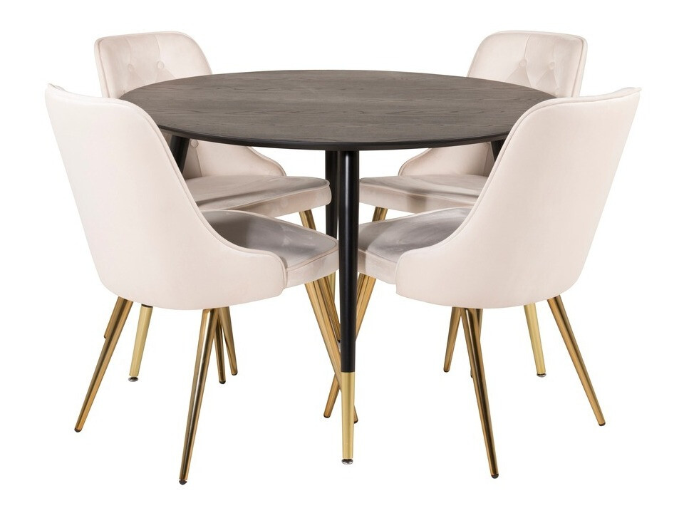 Set sala da pranzo Dallas 1178 (Beige + D'oro)