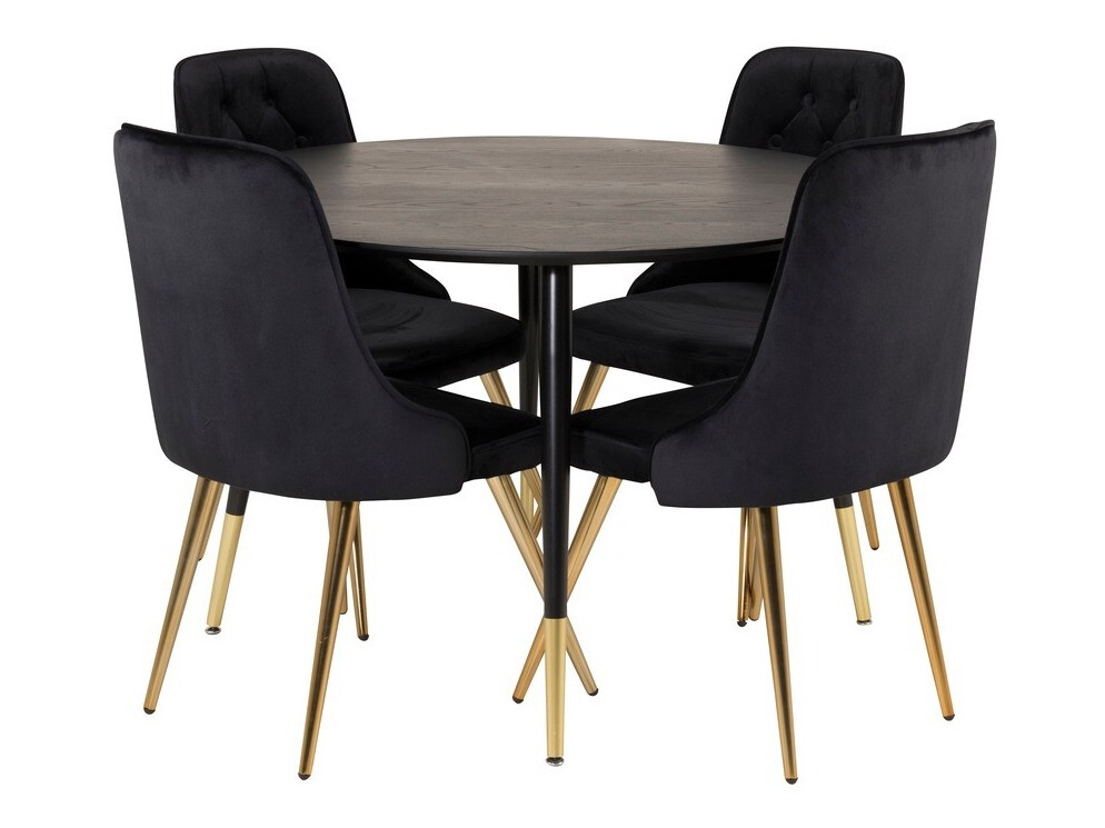 Set sala da pranzo Dallas 1178 (Nero + D'oro)