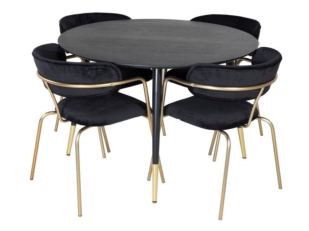 Set sala da pranzo Dallas 1180 (Nero + D'oro)