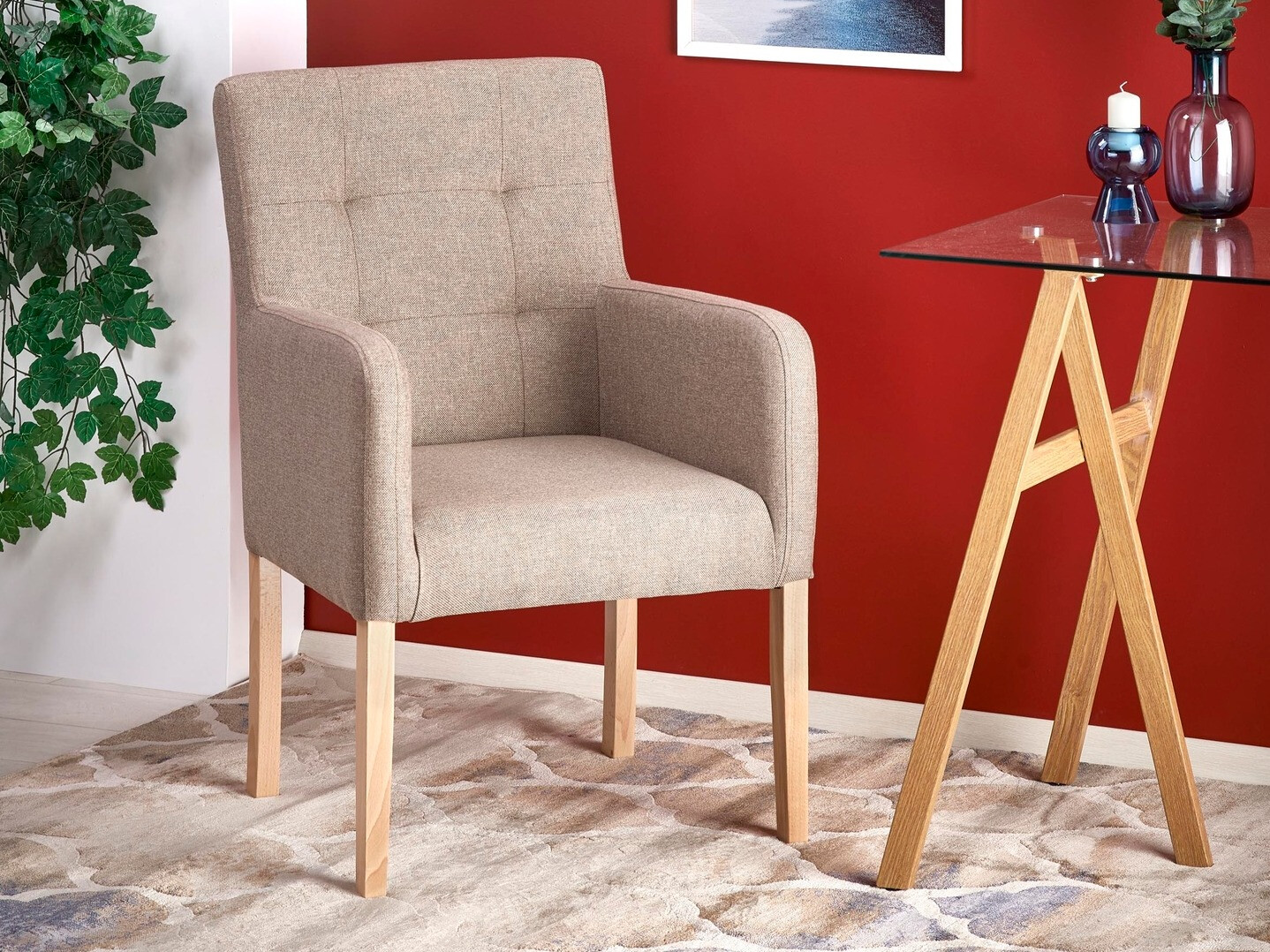 Poltrona Houston 1056 (Quercia miele + Beige)