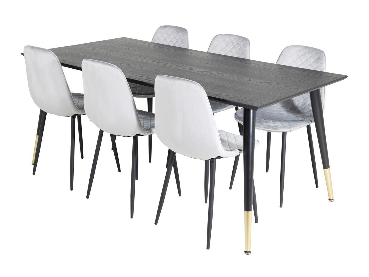 Set sala da pranzo Dallas 1259 (Grigio + Nero)