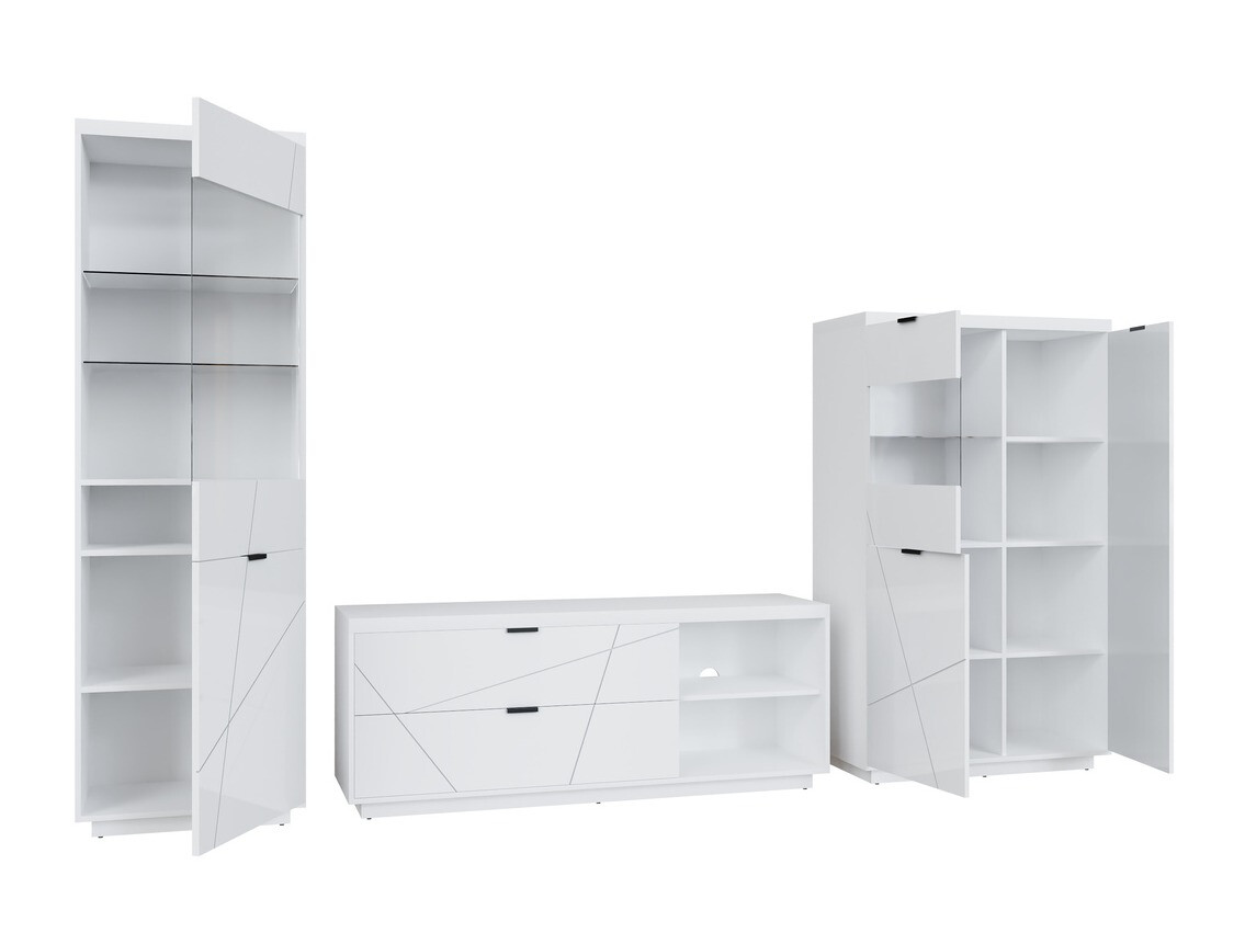 Parete attrezzata Fivale 112 (Bianco lucido + Bianco)