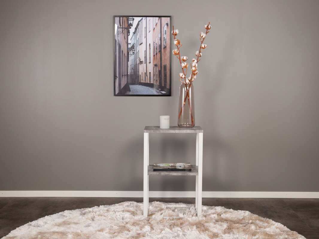 Tavolino Dallas 3219 (Bianco + Calcestruzzo)