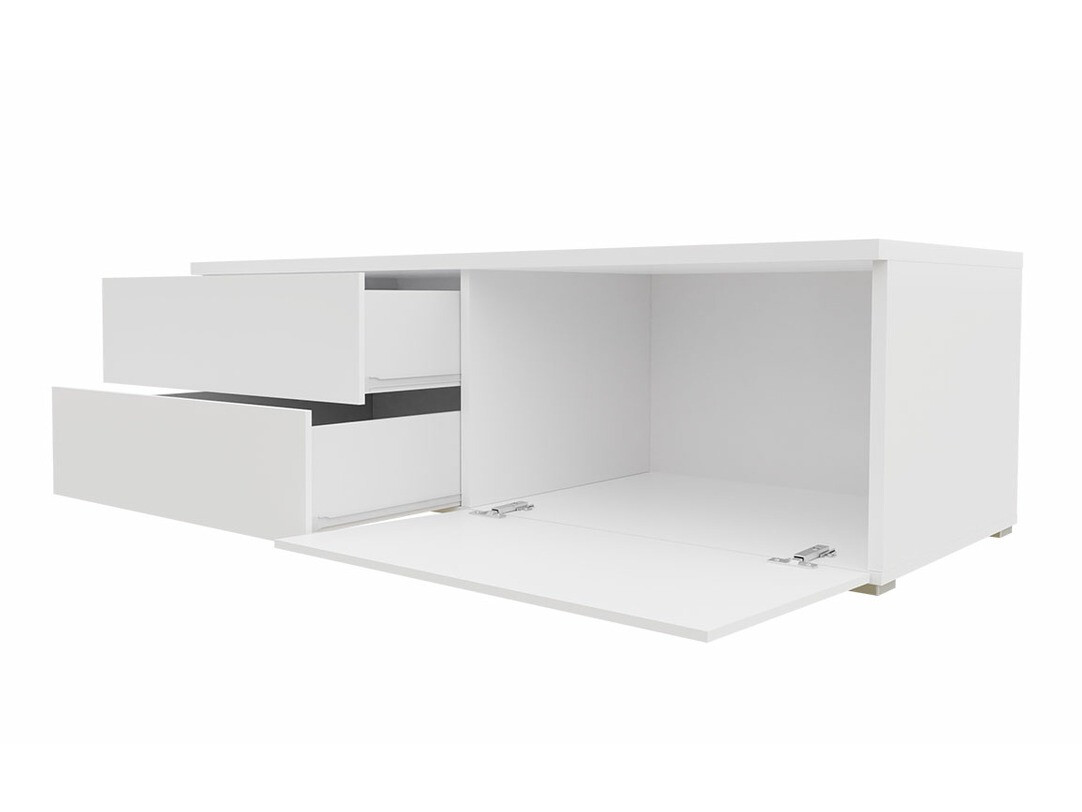 Mobile porta TV Hortus (Bianco + Grigio lucido)