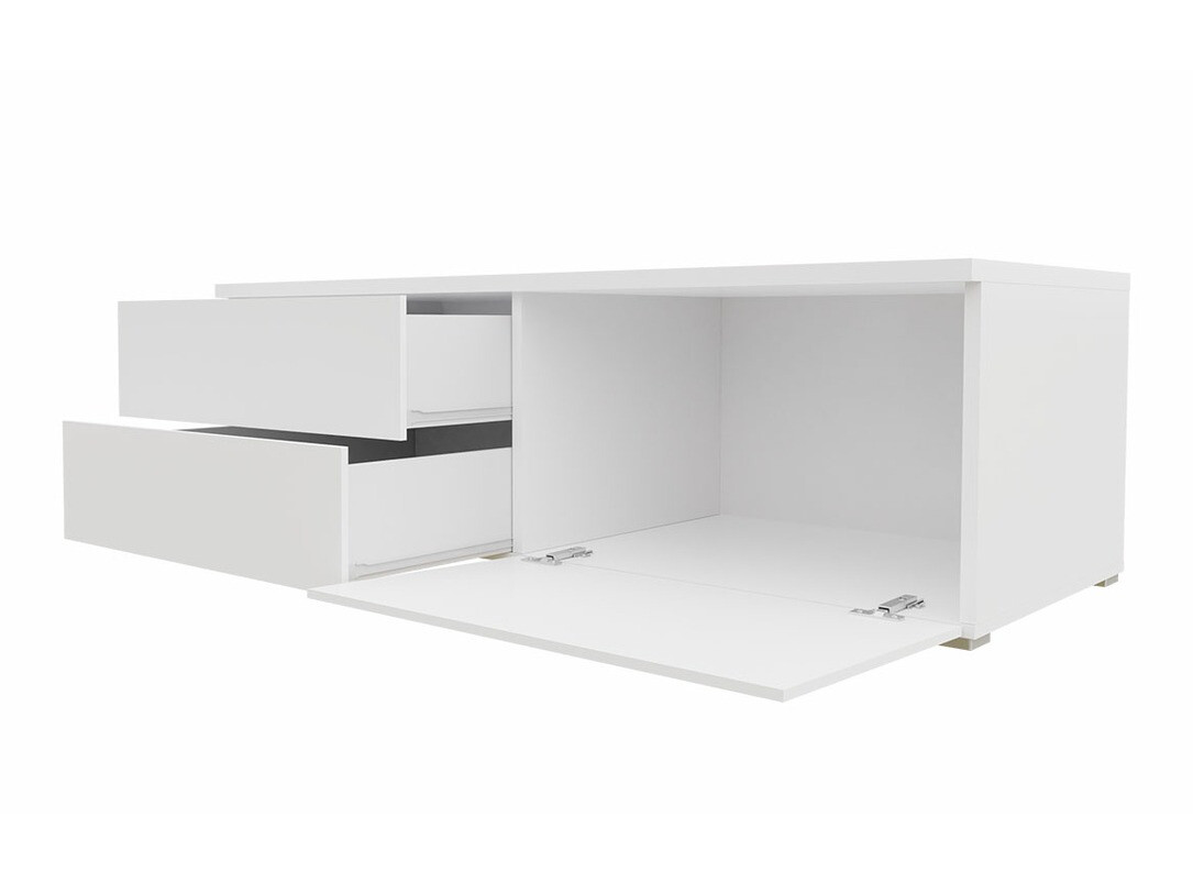 Mobile porta TV Hortus (Bianco + Nero lucido)