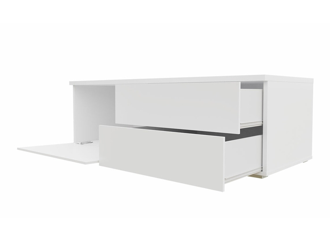 Mobile porta TV Hortus (Bianco + Nero lucido)