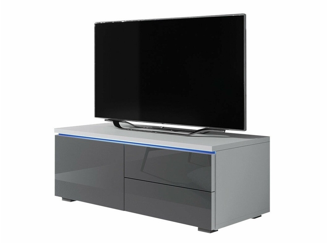 Mobile porta TV Uva VI (Bianco + Grigio lucido)