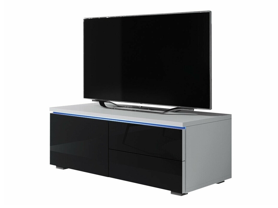 Mobile porta TV Uva VI (Bianco + Nero lucido)