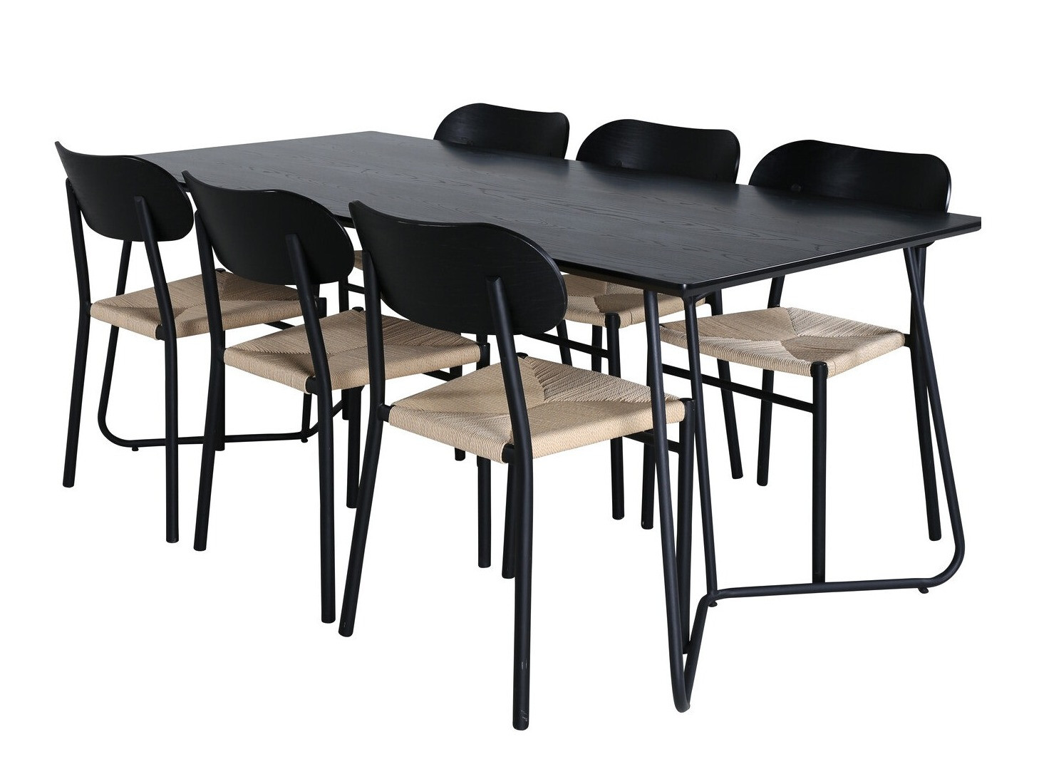 Set sala da pranzo Dallas 2716 (Nero + Nocciola)