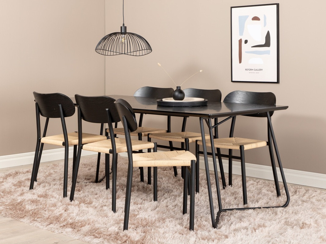 Set sala da pranzo Dallas 2716 (Nero + Nocciola)